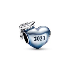 PANDORA 792590C01 Graduation 2023 heart sterling silver charm
