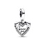 Pandora PANDORA 792647C01 Heart sterling silver double dangle with zirconia, I WOOF YOU