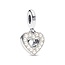 Pandora PANDORA 792649C01 Mum heart sterling silver double dangle with bioresin man-made mother of pearl and zirconia