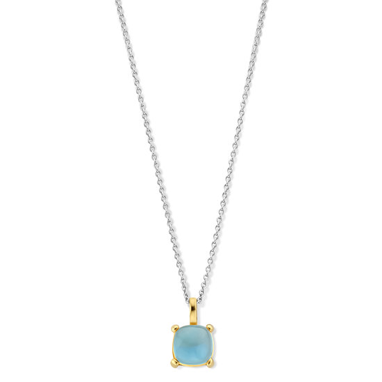 Jarrèl Jewelry JARREL 4Y.3313.TOC 14krt geelgouden collier met hanger Los Angeles petit met blauw topaas