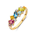 Collectie Milikan 14krt Geelgouden ring met edelsteenmix en tot. 0.04ct H/SI 1055450