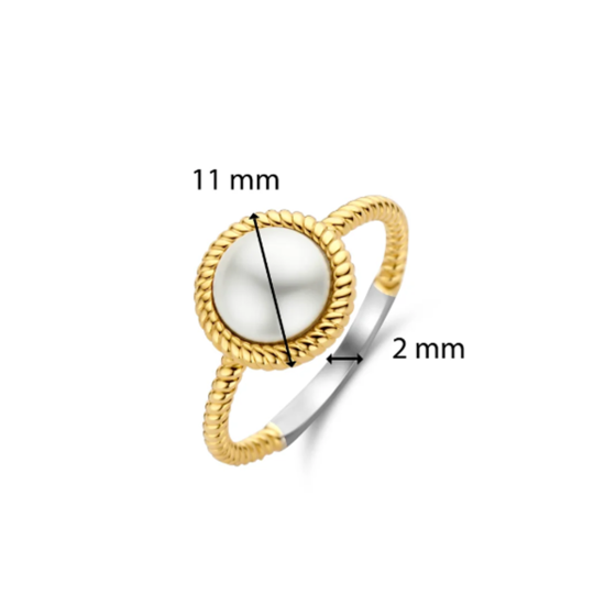Ti Sento Milano TI SENTO MILANO 12295YP Zilver vergulde ring met witte parel