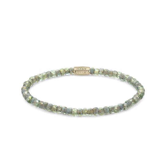 Rebel&Rose Rebel&Rose RR-40115-G Glass Rocks Secret Garden Gold 4mm