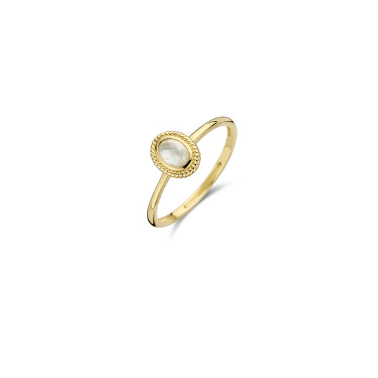Blush BLUSH 14k Geelgouden ring 1239YMQ met ovale kwarts/parelmoer