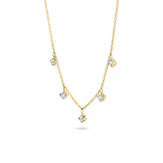 Blush BLUSH 14k Geelgouden Collier 3157YZI met 5x zirconia's