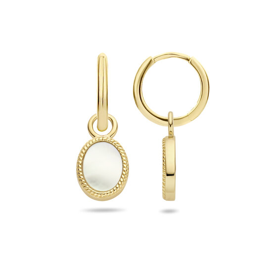 Blush BLUSH 14k Geelgouden oorhangers parelmoer 9078YMP