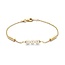Excellent Jewelry 14krt geelgouden armband AW137643, 2x massief staafje + 3x witte zoetwaterparel, 19 cm