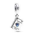 Pandora PANDORA Passport sterling silver dangle with clear cubic zirconia and shaded blue enamel 792680C01