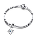 Pandora PANDORA Passport sterling silver dangle with clear cubic zirconia and shaded blue enamel 792680C01