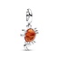 Pandora PANDORA Disney 792694C01 The Little Mermaid crab sterling silver dangle with orange Murano glass