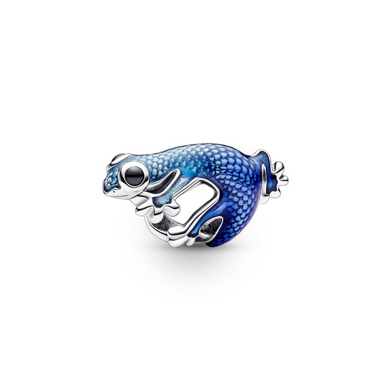 Pandora PANDORA 792701C01 Gecko sterling silver charm with black crystal and shaded transperant metallic light to darm blue enamel