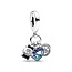 Pandora PANDORA 792703C01 Camera, heart and compass sterling silver triple dangle with zirconia and enamel