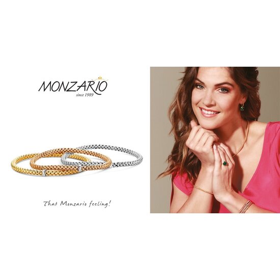 Monzario Monzario, 18krt witgouden Stella Milano stretch armband 1282A WIT