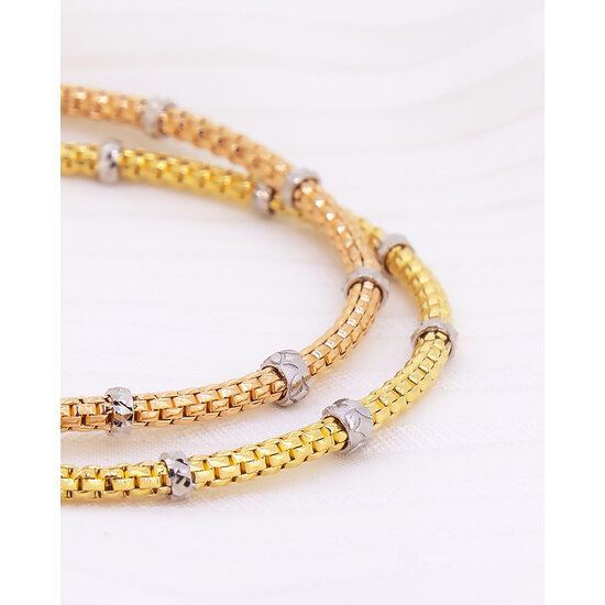 Monzario Monzario, 18krt witgouden Stella Milano stretch armband 1282A WIT