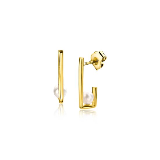 ZINZI GOLD ZINZI Gold 14k Geelgouden oorbellen met parel ZGO416