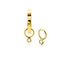 ZINZI Gold 14k Geelgouden oorbedels zirconia ZGCH420