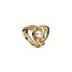 Pandora PANDORA 752636C01 Openwork heart 14k gold charm with white pearl