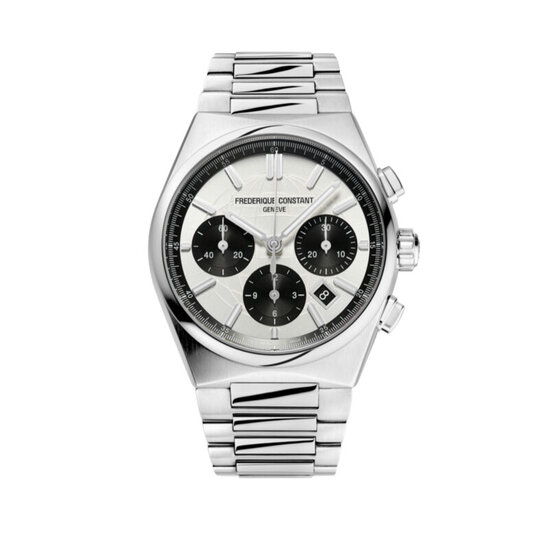Frederique Constant Frederique Constant New Highlife FC-391SB4NH6B, automaat chronograaf, staal/staal, 41 mm, zilver/zwart wijzerplaat, datum, 10ATM. (LTD no. 0273/1888)