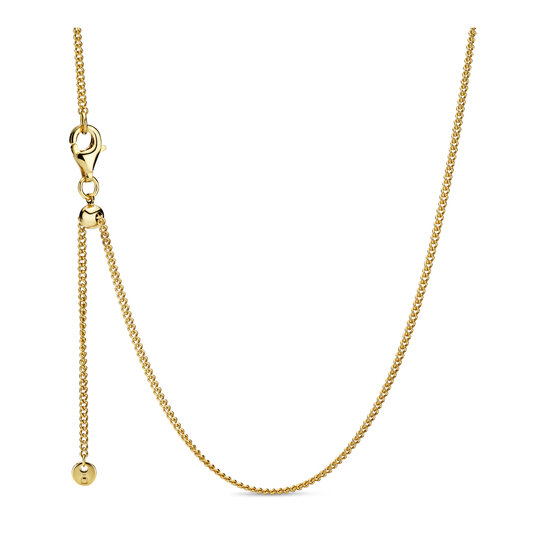 Pandora PANDORA 368638C00 14k Gold-plated necklace with sliding clasp, 60 cm