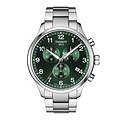 Tissot TISSOT Heren Chrono XL T1166171109200, staal/staal,  rond, chronograaf, saffier glas, groene wijzerplaat, datum-4, 10ATM.