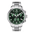 Tissot TISSOT Heren Chrono XL T1166171109200, staal/staal,  rond, chronograaf, saffier glas, groene wijzerplaat, datum-4, 10ATM.