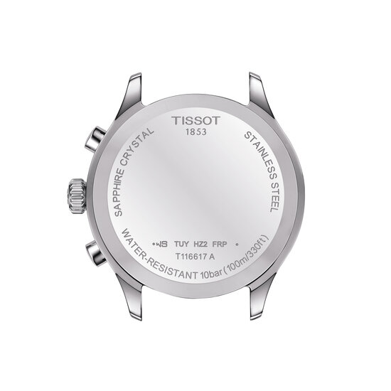 Tissot TISSOT Heren Chrono XL T1166171109200, staal/staal,  rond, chronograaf, saffier glas, groene wijzerplaat, datum-4, 10ATM.