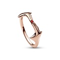 Pandora PANDORA Marvel Ring Scarlett Witch 182756C01, 14k rose gold-plated with salsa red crystal