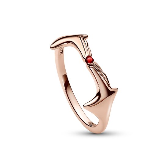 Pandora PANDORA Marvel Ring Scarlett Witch 182756C01, 14k rose gold-plated with salsa red crystal