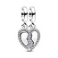 Pandora PANDORA Splittable heart sterling silver dangle with clear cubic zirconia  792743C01