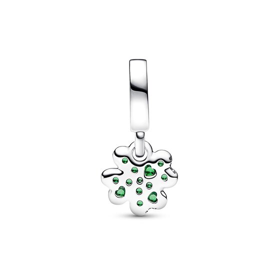 Pandora PANDORA Clover sterling silver dangle with royal green crystal 792751C01