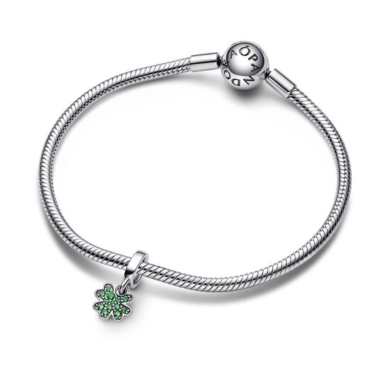 Pandora PANDORA Clover sterling silver dangle with royal green crystal 792751C01
