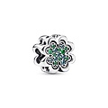 Pandora PANDORA Clover sterling silver splittable charm with icy green and royal green crystal 792752C01