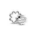 Pandora PANDORA Clover sterling silver splittable charm with icy green and royal green crystal 792752C01