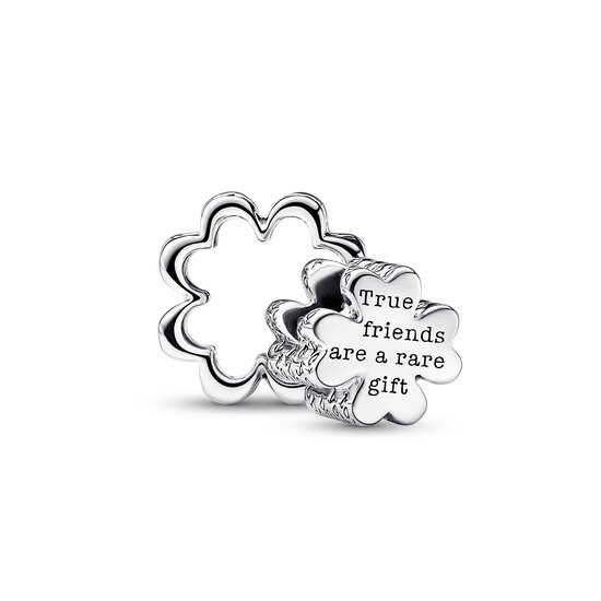 Pandora PANDORA Clover sterling silver splittable charm with icy green and royal green crystal 792752C01