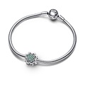 Pandora PANDORA Clover sterling silver splittable charm with icy green and royal green crystal 792752C01