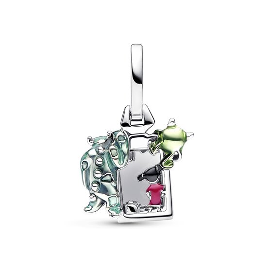 Pandora PANDORA Disney Pixar openable Monster Inc door dangle with red cubic zirconia and green, pink, light blue, blue and black enamel  792758C01