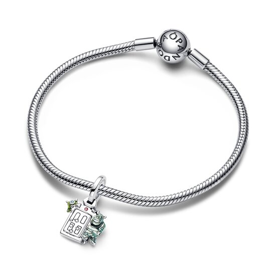 Pandora PANDORA Disney Pixar openable Monster Inc door dangle with red cubic zirconia and green, pink, light blue, blue and black enamel  792758C01