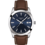 Tissot TISSOT Gentleman T1274101604100, staal/leer bruin, blauwe wijzerplaat, saffierglas, 10 ATM