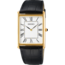 Seiko SEIKO SWR052P1, staal/double leer zwart, vierkant, witte wijzerplaat, 3 ATM.
