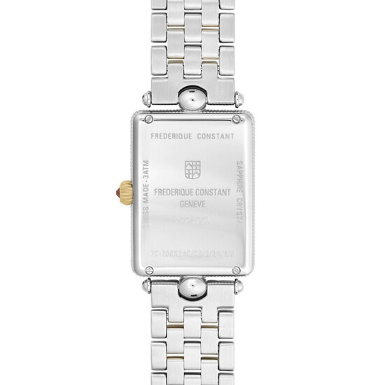 Frederique Constant Frederique Constant Art Deco FC-200MPW2AC3B, quartz, carree, staal/staal bicolor, wijzerpl parelmoer, 3ATM.