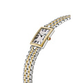 Frederique Constant Frederique Constant Art Deco FC-200MPW2AC3B, quartz, carree, staal/staal bicolor, wijzerpl parelmoer, 3ATM.