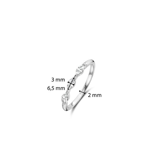 Ti Sento Milano TI SENTO MILANO 12297ZI Zilver gerhodineerde ring met zirconia's