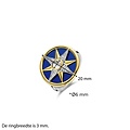 Ti Sento Milano TI SENTO MILANO 12303BL Zilver gerhodineerde ring met vergulde rand en ster met blauw emaille