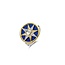 Ti Sento Milano TI SENTO MILANO 12303BL Zilver gerhodineerde ring met vergulde rand en ster met blauw emaille