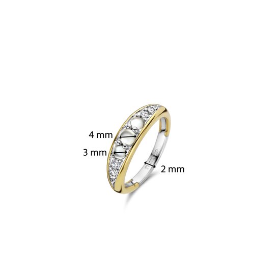 Ti Sento Milano TI SENTO MILANO 12304MW Zilver gerhodineerde ring met verguld en parelmoer zirconia's