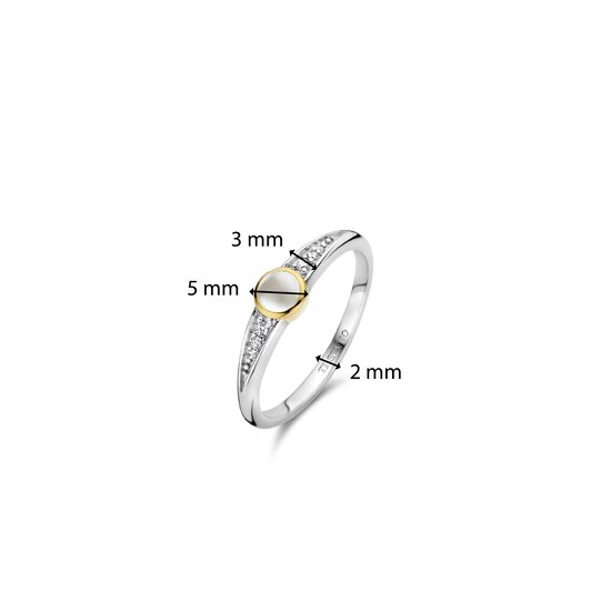 Ti Sento Milano TI SENTO MILANO 12305MW Zilver gerhodineerde ring met verguld en parelmoer zirconia