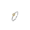 Ti Sento Milano TI SENTO MILANO 12306ZY Zilver gerhodineerde ring, getorst met vergulde zetrand en zirconia