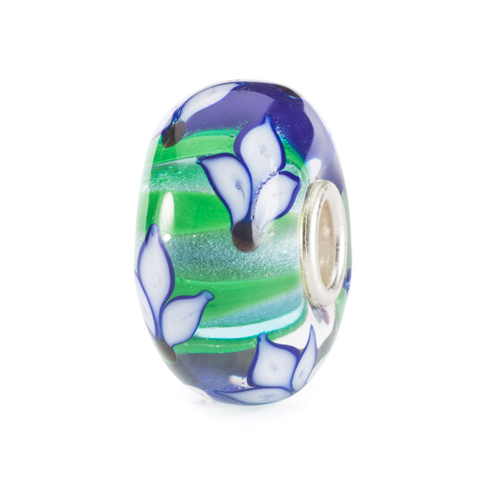 Trollbeads TROLLBEADS TGLBE-20384 glasbedel: Bloeiende blauwe iris