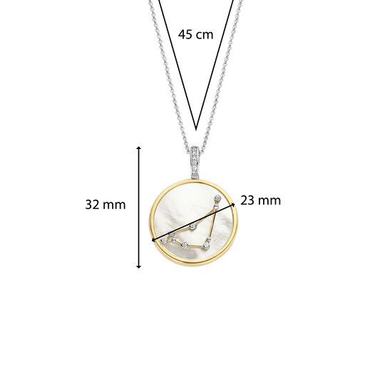 Ti Sento Milano TI SENTO MILANO 6826CN Zodiac cliphanger Steenbok, zilver verguld met parelmoer en zirconia's (incl collier)