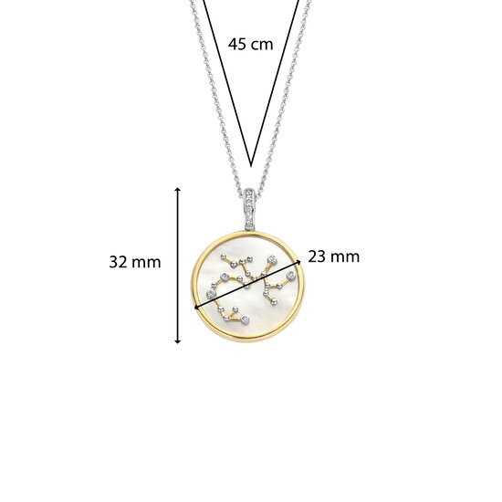 Ti Sento Milano TI SENTO MILANO 6826SA Zodiac cliphanger Boogschutter, zilver verguld met parelmoer en zirconia's (incl collier)